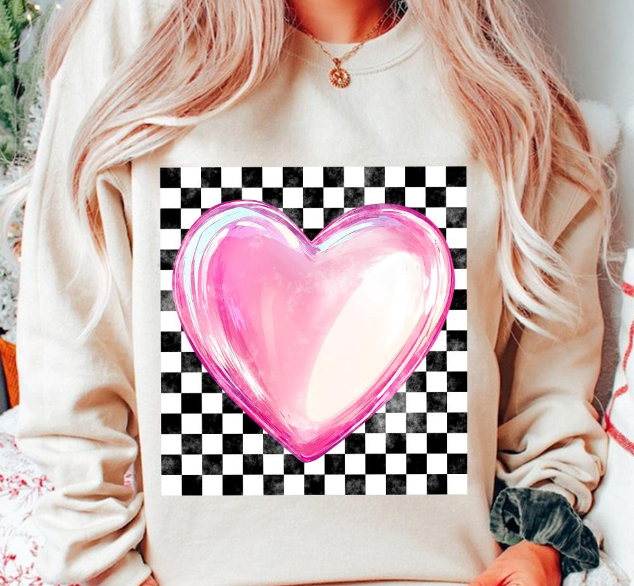 Checkered Heart | Tee, Sweatshirt (Wholesale)