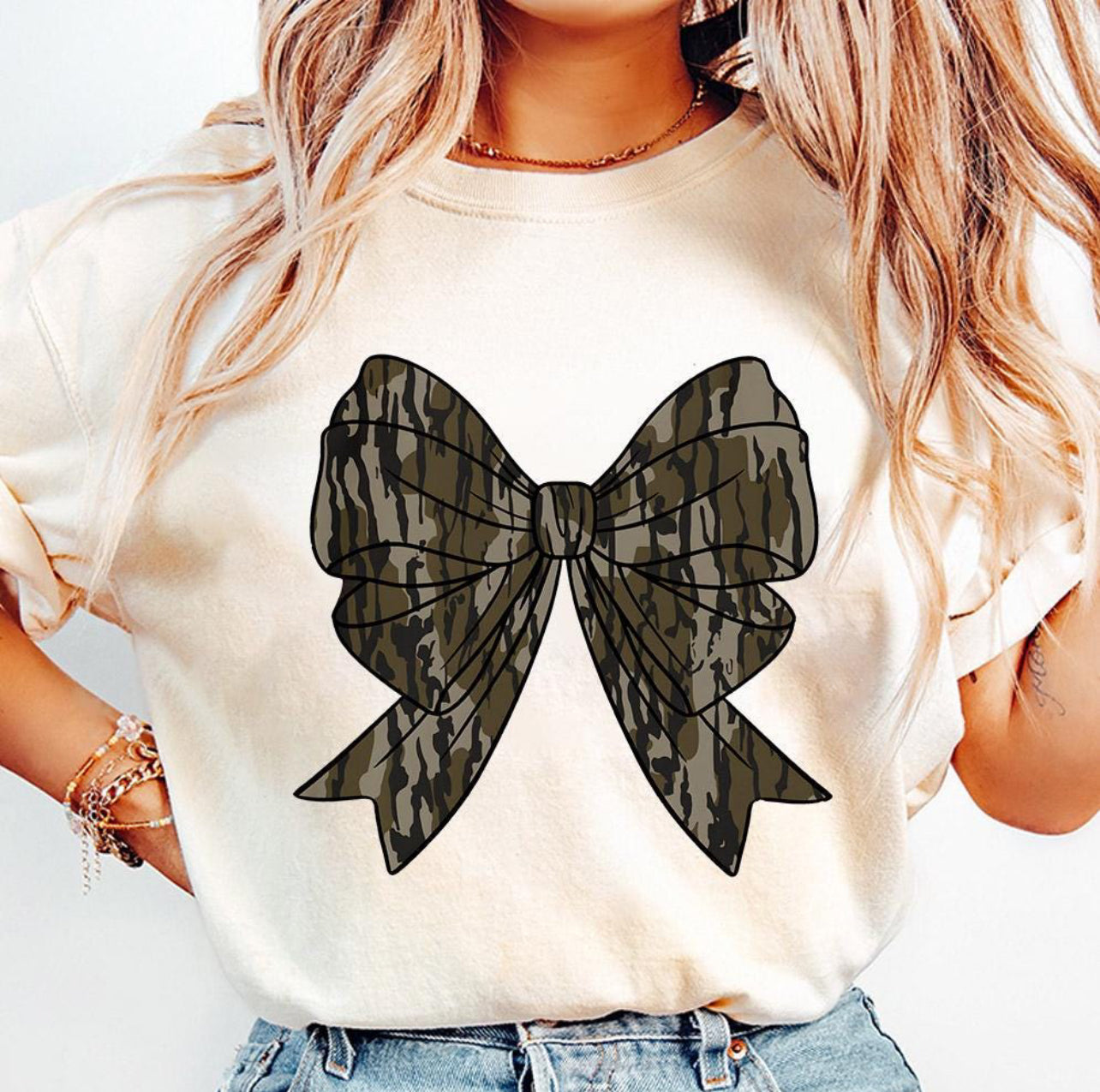 Camo Bow | Tee, Long sleeve